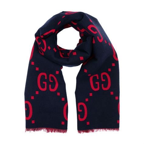 gucci scarf wool scarf gg dark blue jacquard floral blooms|Gucci scarf female.